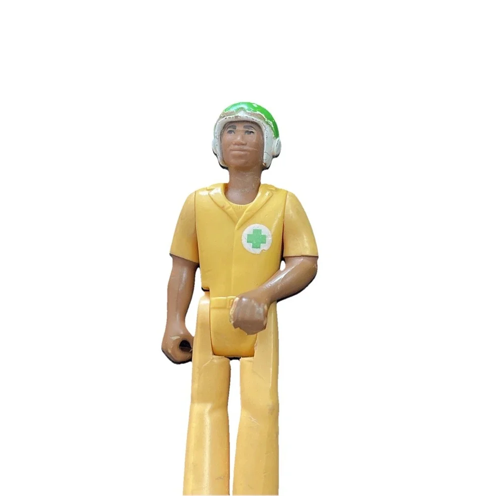 Vintage Adventure People Fisher Price Yellow Rescue Helicopter Pilot 70s